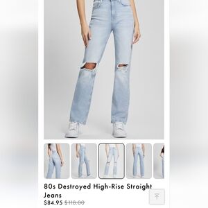 GUESS 80s high rise straight jean